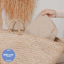 Load image into Gallery viewer, Wet bag with Waterproof Lining, Wet bikini Bag, Make-Up / Toiletry Bag - Beige - mika creations
