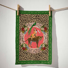 Load image into Gallery viewer, Alice Retro Glamour 100% Linen Tea Towel
