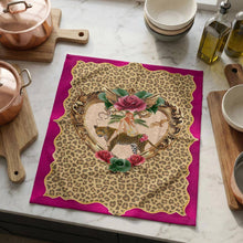 Load image into Gallery viewer, Tiger Rose Leopard Linen Tea Towel