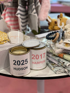 NAME + BIRTH YEAR PAINT TIN CANDLE