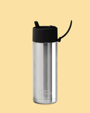 Load image into Gallery viewer, FRANK GREEN Stainless Steel Ceramic Reusable Bottle SILVER with Flip Straw
