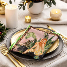 Load image into Gallery viewer, Jungle Walk Pink Napkin 4Pc Set
