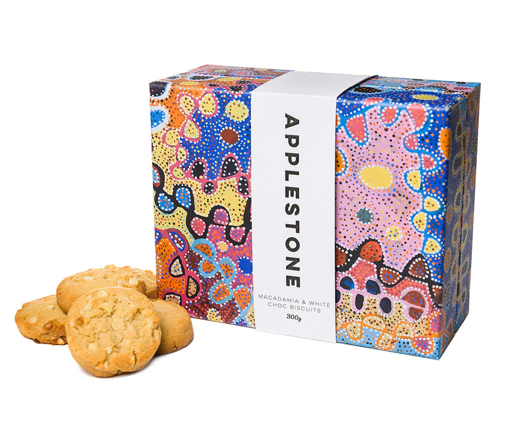 APPLESTONE MACADAMIA WHITE CHOC BISCUITS