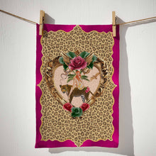 Load image into Gallery viewer, Tiger Rose Leopard Linen Tea Towel
