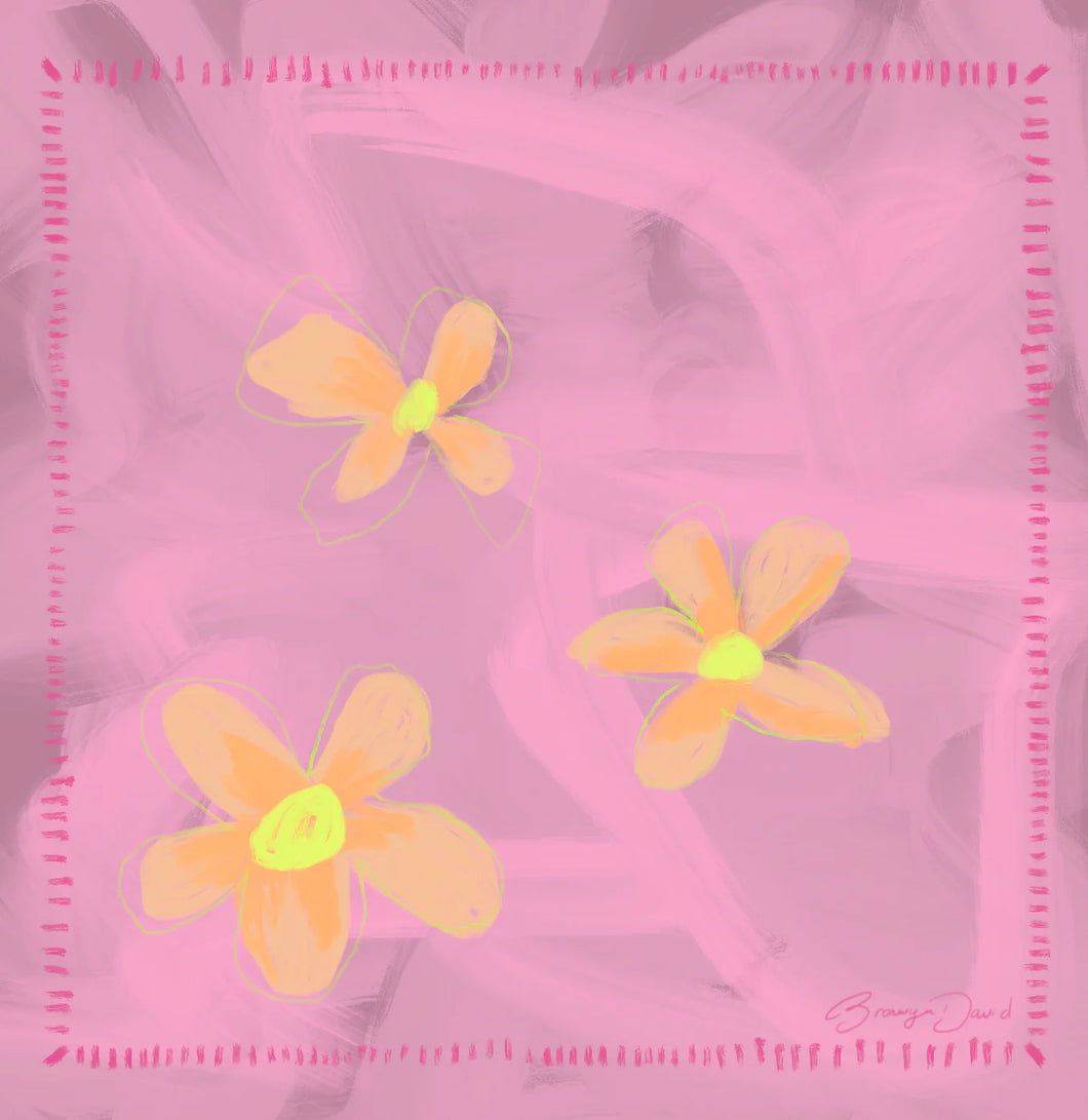 Silk Scarf - ‘Luwuka Blossoms’ 65 x 65 cm
