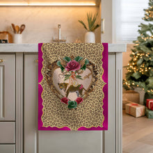 Load image into Gallery viewer, Tiger Rose Leopard Linen Tea Towel
