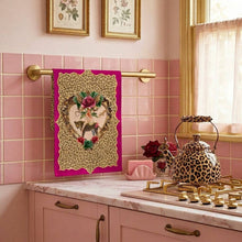 Load image into Gallery viewer, Tiger Rose Leopard Linen Tea Towel
