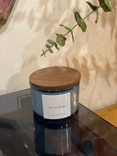 Load image into Gallery viewer, SMOKEY BLUE VESSEL WITH A TIMBER LID
